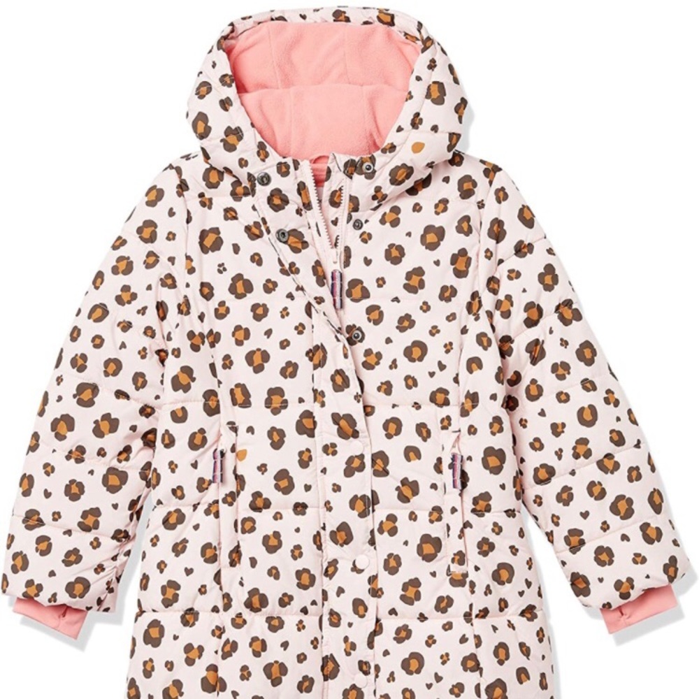 Amazon Essentials Girls Long Heavy-Weight Hooded Puffer NIB XL animal print